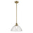 Kichler Avery 1 Light Dome 11" Pendant, Natural Brass/Clear