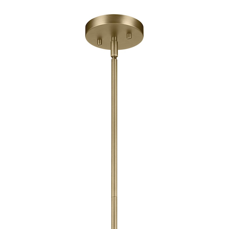Kichler Avery 1 Light Dome 11" Pendant, Natural Brass/Clear