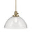 Kichler Avery 1 Light Dome 11" Pendant, Natural Brass/Clear