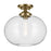 Kichler Avery 1 Light Globe 13.5" Semi Flush Light, Brass/Clear - 43913NBR