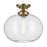 Kichler Avery 1 Light Globe 13.5" Semi Flush Light, Brass/Clear