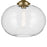 Kichler Avery 1 Light Globe 13.5" Semi Flush Light, Brass/Clear