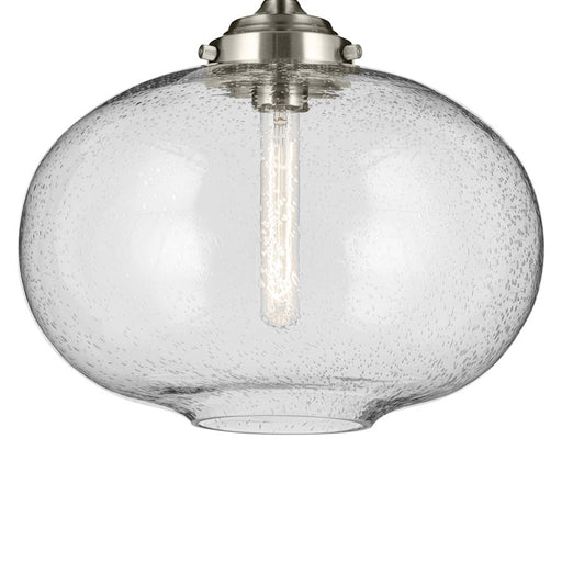 Kichler Avery 1 Light Globe 13.5" Semi Flush Light, Nickel/Clear