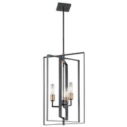 Kichler Taubert 15in 3-Light Foyer Pendant | Transitional Black Steel | Entryway & Hallway | 15 x 26 in | Model 43983BK