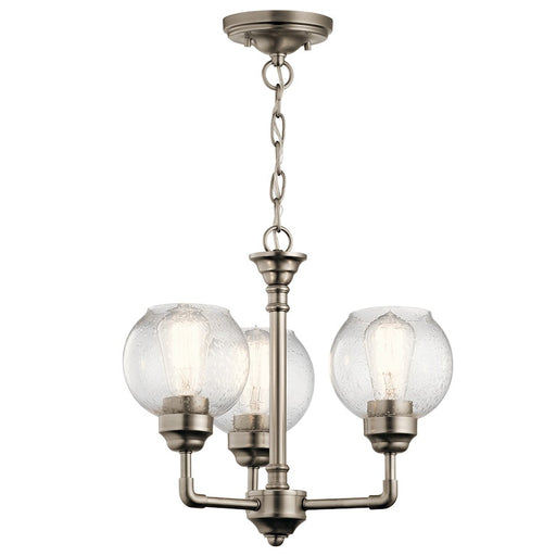 Kichler Niles 16in 3-Light Chandelier | Transitional Antique Pewter and Clear Seeded Glass | Dining Room & Entryway | 16 x 14.25 in | Model 43992AP