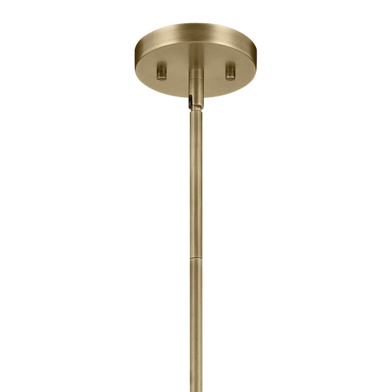 Kichler Crosby 1 Light Cylinder 10.75" Mini Pendant, Brass/Clear