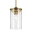 Kichler Crosby 1 Light Cylinder 10.75" Mini Pendant, Brass/Clear