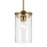 Kichler Crosby 1 Light Cylinder 10.75" Mini Pendant, Brass/Clear