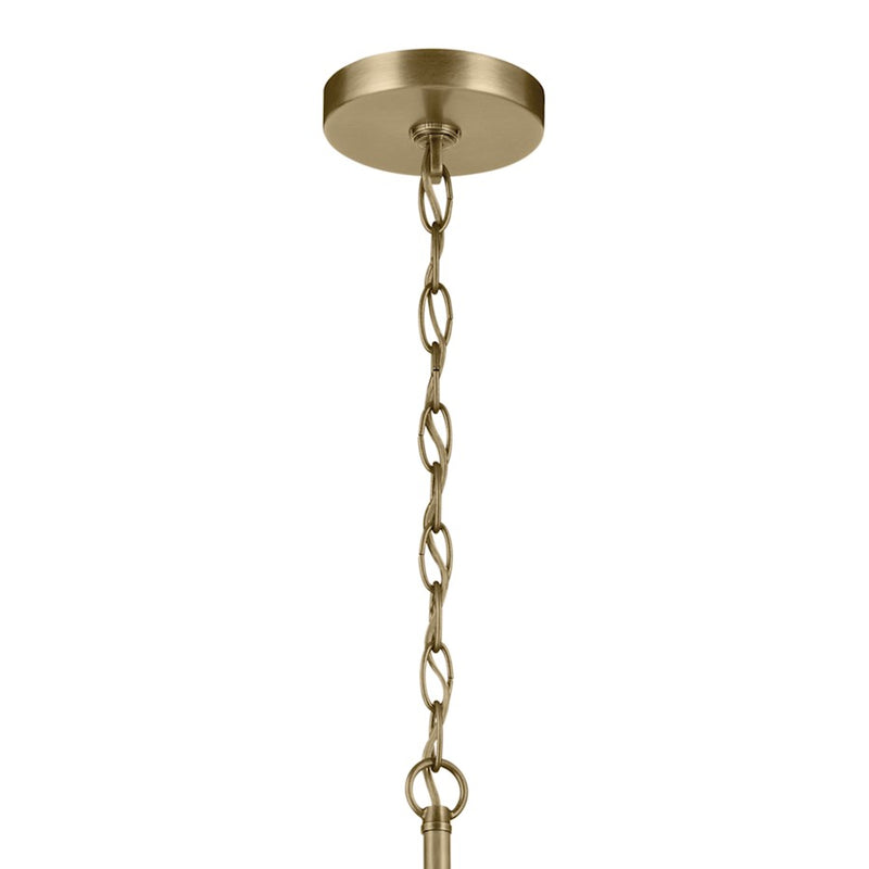 Kichler Crosby 4 Light Square 31" Foyer Pendant, Natural Brass/Clear