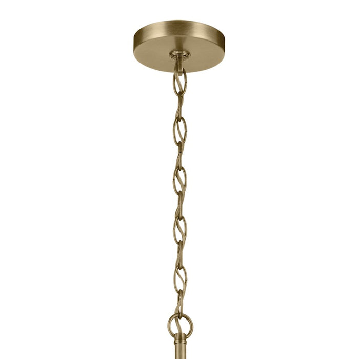 Kichler Crosby 4 Light Square 31" Foyer Pendant, Natural Brass/Clear