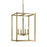 Kichler Crosby 4 Light Square 31" Foyer Pendant, Natural Brass/Clear