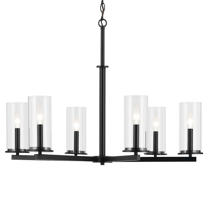 Kichler Crosby 6Lt Round 21.75" Chandelier 1 Tier Large, Black/Clear