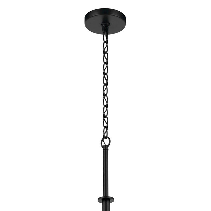 Kichler Crosby 9-Light 2-Tier Chandelier | Modern/Contemporary Black Steel & Clear Glass | Dining Room & Living Room | 32.5 in H | Model 44014BK