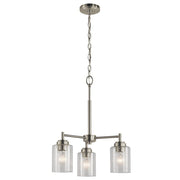 Kichler Winslow 18in 3-Light Mini Chandelier | Transitional Brushed Nickel | Dining Room & Kitchen Island | 18 x 18 x 15.25 in | Model 44029NI