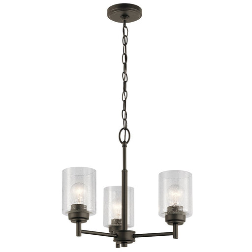 Kichler Winslow 18in 3-Light Mini Chandelier | Transitional Olde Bronze | Dining Room & Entryway | 18 x 18 x 15 in | Model 44029OZ