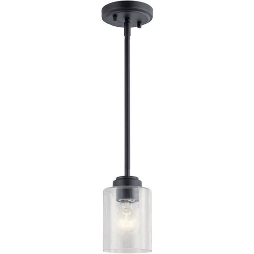 Kichler Winslow 1 Light Mini Pendant, Natural Brass/Clear Seeded - 44032NBR