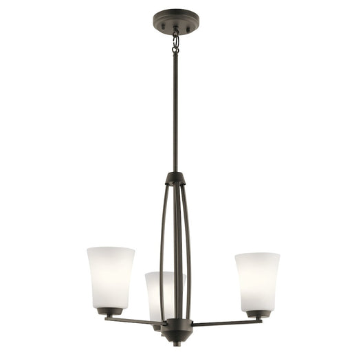 Kichler Tao 22in 3-Light Chandelier | Transitional Olde Bronze | Dining Room & Living Room | 22 x 22 x 19 in | Model 44050OZ