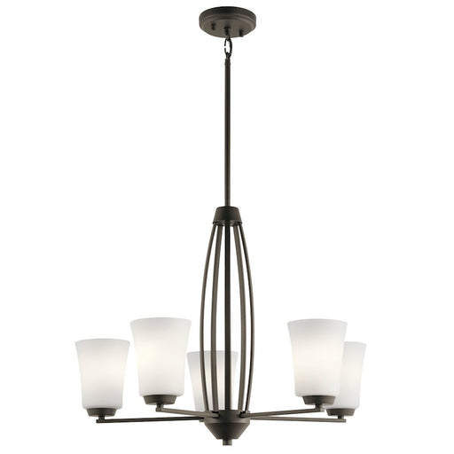Kichler Tao 25in 5-Light Chandelier | Transitional Olde Bronze | Dining Room & Living Room | 25 x 25 x 21 in | Model 44051OZ