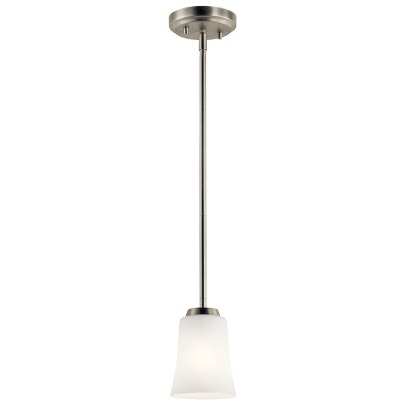 Kichler Tao Mini 5in 1-Light Pendant | Brushed Nickel Transitional | Kitchen Island & Dining Room | 5 x 5 x 7 in | Model 44053NI