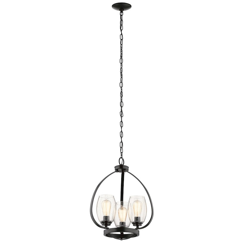 Kichler Tuscany 24in 5-Light Chandelier | Brushed Nickel Steel and Clear Seeded Glass | Kitchen & Dining Room | 22 x 22 x 24 in | Model 44060NI