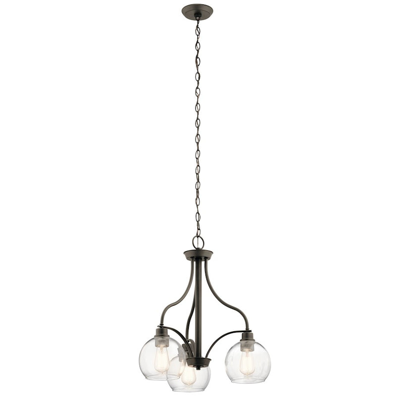 Kichler Harmony 22in 3-Light Chandelier | Transitional Olde Bronze | Dining Room & Living Room | 22 x 22 x 22.5 in | Model 44063OZ
