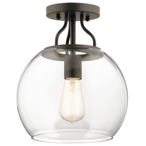 Kichler Harmony 10in 1-Light Semi Flush Mount | Transitional Olde Bronze | Hallway & Bedroom | 10 x 10 x 12 in | Model 44066OZ