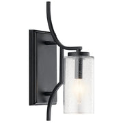 Kichler Vara 8in 1-Light Wall Sconce | Arts & Crafts Distressed Black | Hallway & Living Room | 8 x 14 in | Model 44070DBK