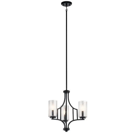Kichler Vara 18in 3-Light Mini Chandelier | Arts & Crafts Distressed Black | Kitchen Island & Dining Nook | 18 x 18 x 18.5 in | Model 44071DBK