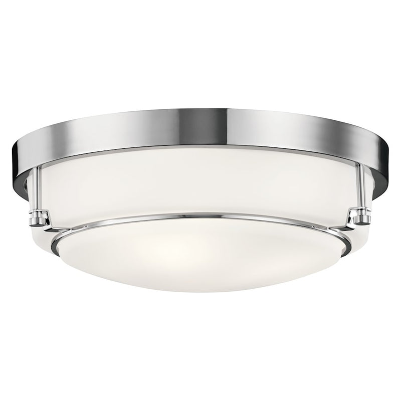 Kichler Belmont 16in 3-Light Flush Mount | Transitional Chrome | Hallway & Bedroom | 16 x 16 x 6 in | Model 44089CH