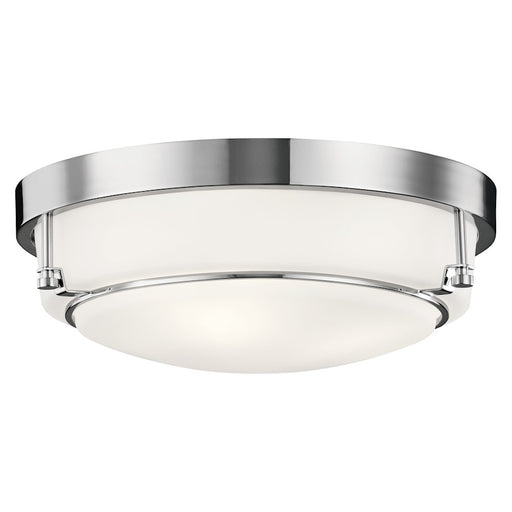 Kichler Belmont 16in 3-Light Flush Mount | Transitional Chrome | Hallway & Bedroom | 16 x 16 x 6 in | Model 44089CH