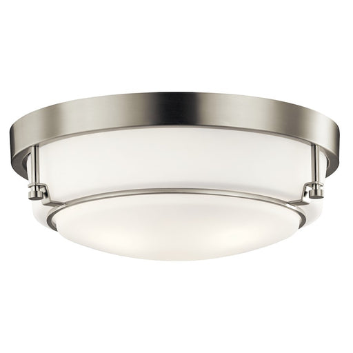 Kichler Belmont 16in 3-Light Flush Mount | Transitional Brushed Nickel | Hallway & Bedroom | 16 x 16 x 6 in | Model 44089NI
