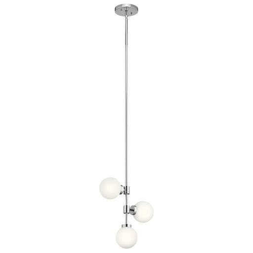Kichler Aura 12in 3-Light Pendant | Chrome and Clear Glass | Kitchen Island & Dining Room | 12 x 12 x 19 in | Model 44095CH