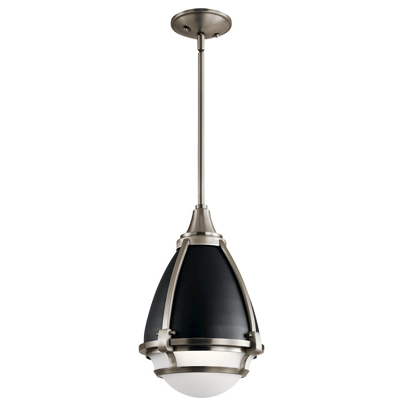 Kichler Ayra 10in 1-Light Pendant | Transitional Classic Pewter | Kitchen Island & Dining Room | 10 x 10 x 16 in | Model 44098CLP