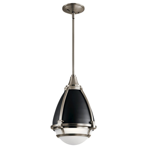 Kichler Ayra 10in 1-Light Pendant | Transitional Classic Pewter | Kitchen Island & Dining Room | 10 x 10 x 16 in | Model 44098CLP