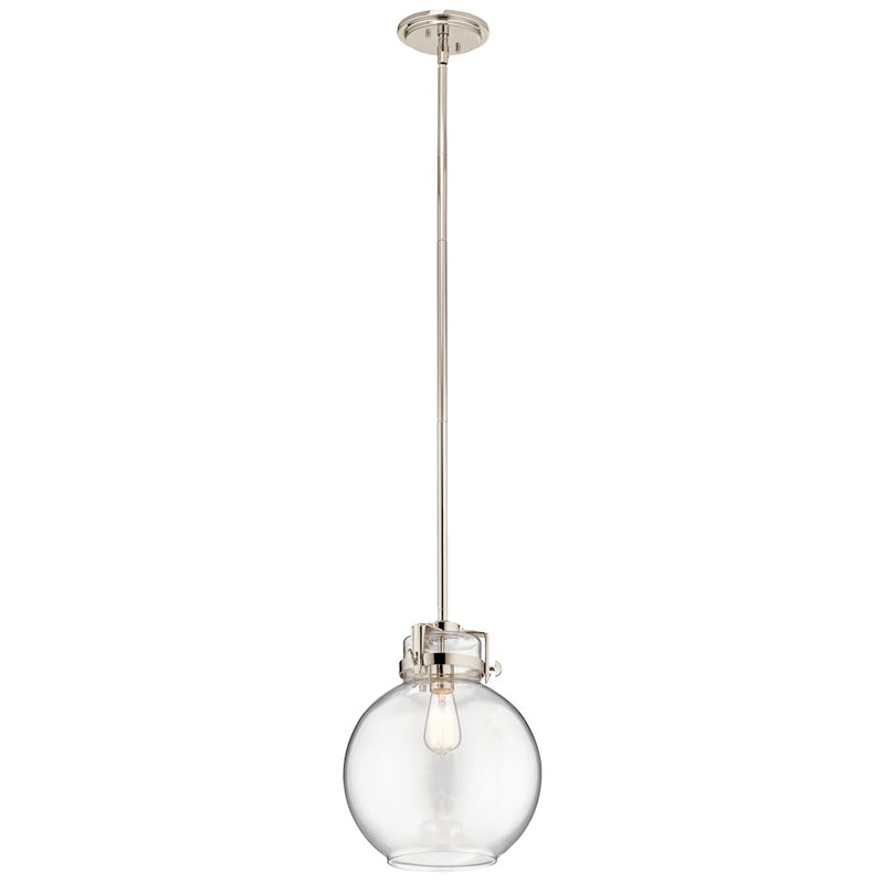 Kichler Briar 12in 1-Light Pendant | Contemporary Polished Nickel | Kitchen Island & Dining Room | 12 x 12 x 16 in | Model 44141PN