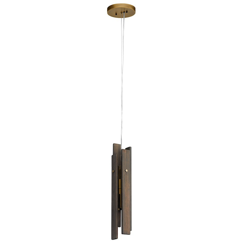 Kichler Fole 2-Light LED Mini Pendant | Mid-Century Modern Vintage Gray and Natural Brass | Kitchen Island & Dining Room | Model 44183VTGLED