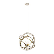 Kichler Ibis 22.5in 3-Light Pendant | Contemporary Polished Nickel and Natural Brass | Kitchen Island & Dining Room | 22.5 x 23.75 in | Model 44202PN