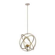 Kichler Ibis 22.5in 3-Light Pendant | Contemporary Polished Nickel and Natural Brass | Kitchen Island & Dining Room | 22.5 x 23.75 in | Model 44202PN