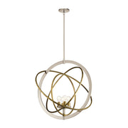 Kichler Ibis 30in 4-Light Pendant | Polished Nickel and Natural Brass Steel | Kitchen Island & Dining Room | 30 x 31 in | Model 44203PN