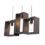 Kichler Industrial Frames 25in 3-Light Chandelier | Rustic Classic Pewter | Dining Room & Kitchen Island | 25 x 4.5 x 22.5 in | Model 44215CLP