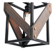 Kichler Fulton Cross 1-Light Pendant | Rustic Black | Kitchen Island & Dining Room | 10.25 x 8.75 x 12.5 in | Model 44223BK