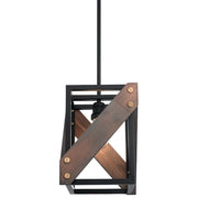 Kichler Fulton Cross 1-Light Pendant | Rustic Black | Kitchen Island & Dining Room | 10.25 x 8.75 x 12.5 in | Model 44223BK