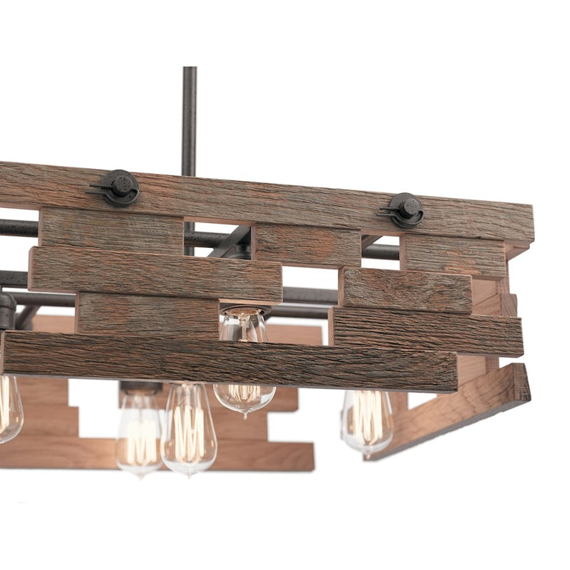 Kichler Cuyahoga Mill 24in 5-Light Chandelier | Rustic Anvil Iron | Dining Room & Great Room | 24 x 24 x 8 in | Model 44228AVI