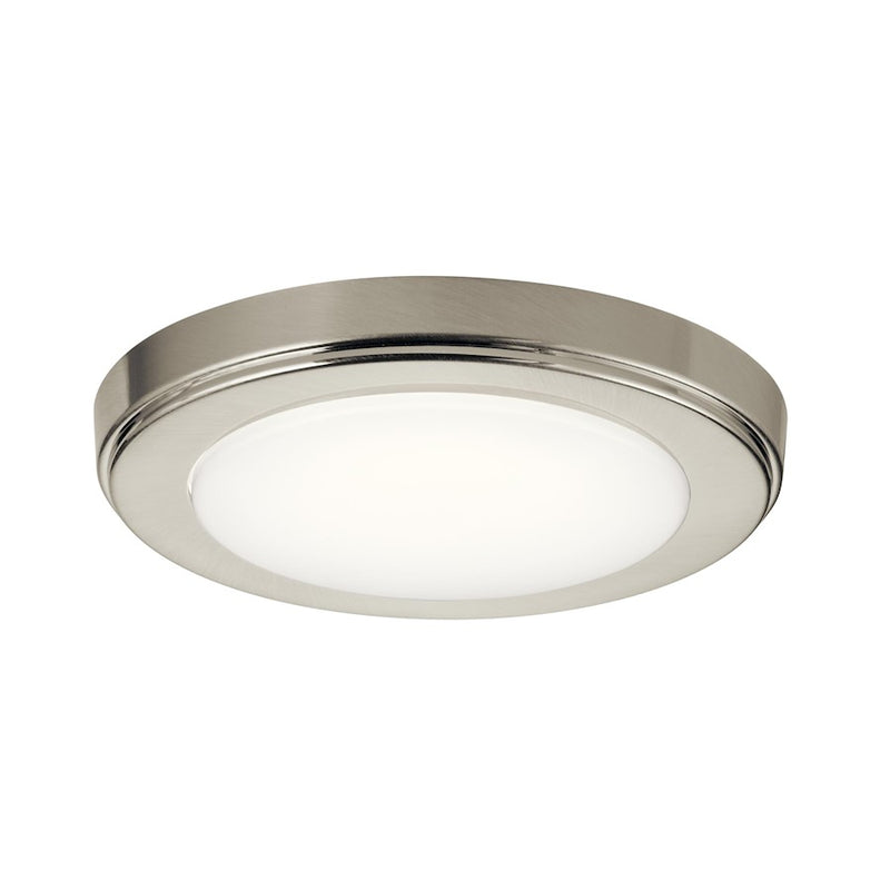 Kichler Zeo 7in LED Flush Mount Ceiling Light | Modern Brushed Nickel and Acrylic | Bathroom & Hallway | 820 Lumens 3000K 90 CRI | Model 44244NILED30