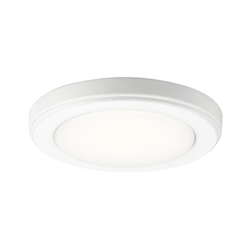Kichler Zeo 7in Round LED Flush Mount | White Acrylic Edge-Lit | Bathroom & Hallway | 820 Lumens 3000K Dimmable | Model 44244WHLED30