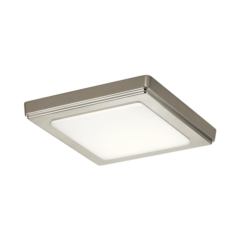 Kichler Zeo 7in Square LED Flush Mount | Brushed Nickel Acrylic | Kitchen & Bathroom Ceiling Light | Model 44245NILED30