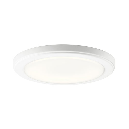 Kichler Zeo 10in LED Flush Mount | Round White Acrylic with Edge-Lit Technology | Hallway & Bathroom | 10 x 1 in | Model 44246WHLED30