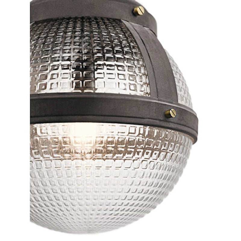 Kichler Gavin 16in 1-Light Pendant | Industrial Weathered Zinc and Waffle Glass | Kitchen Island & Dining Room | 15.75 x 21.75 in | Model 44256WZC