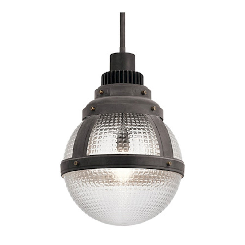 Kichler Gavin 16in 1-Light Pendant | Industrial Weathered Zinc and Waffle Glass | Kitchen Island & Dining Room | 15.75 x 21.75 in | Model 44256WZC