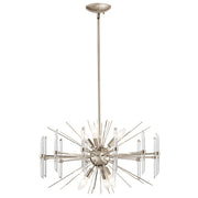 Kichler Eris 6-Light Chandelier | Modern Crystal Accent Polished Nickel Steel | Dining Room & Living Room | 24 x 15 in | Model 44275PN
